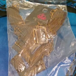 paparazzi Black and Gold Layered Chevron Necklace
